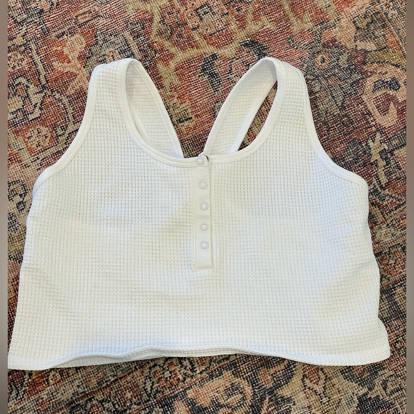 Aerie Offline Main Squeeze Seamless Waffle Bra Women’s XXL White Nylon Racerback - Picture 4 of 9